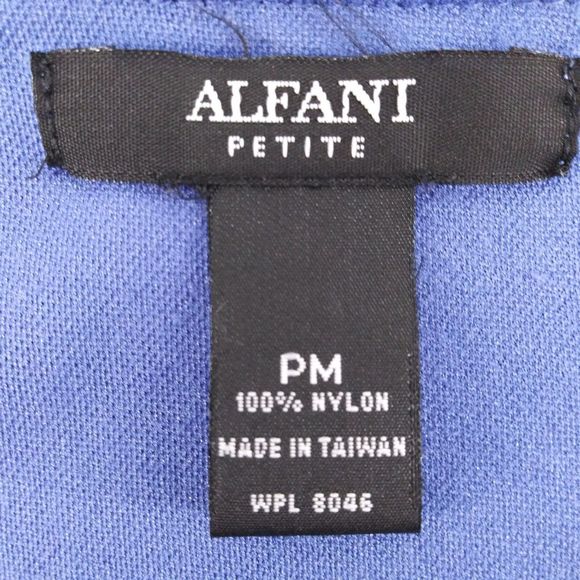 Alfani Blouse Womens PM Blue 3/4 Sleeve Round Neck Pullover Top - Picture 4 of 6